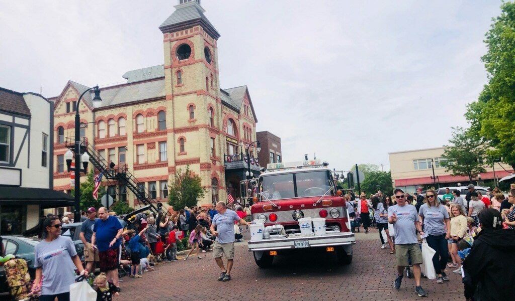 photo of firetruck in parade