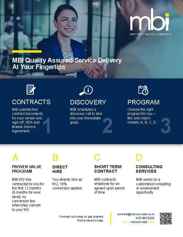 MBI Quality assured service delivery marketing flier